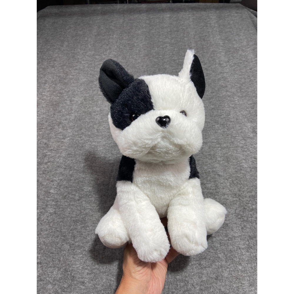 Walmart Plush Dog Black White French Bulldog Heart Nose 330101 12"